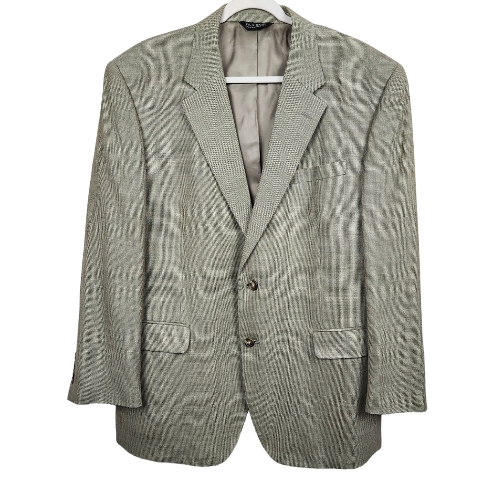 Jos. A. Bank Tan Silk Wool Blend Sport Coat Blazer Jacket Men's Size 46R